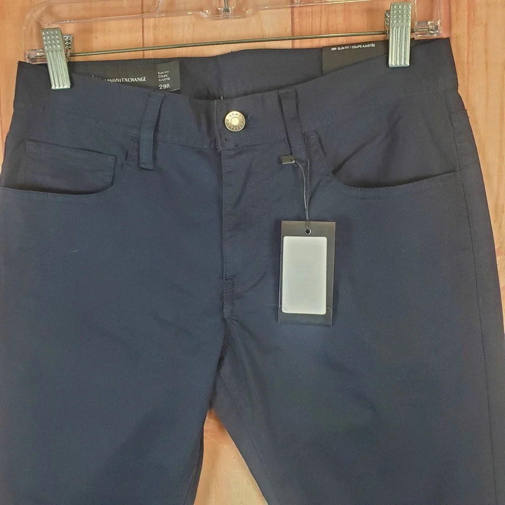Armani Exchange Jeans Sz 29 R Navy Cotton Stretch 5 Pocket Slim Fit Classic